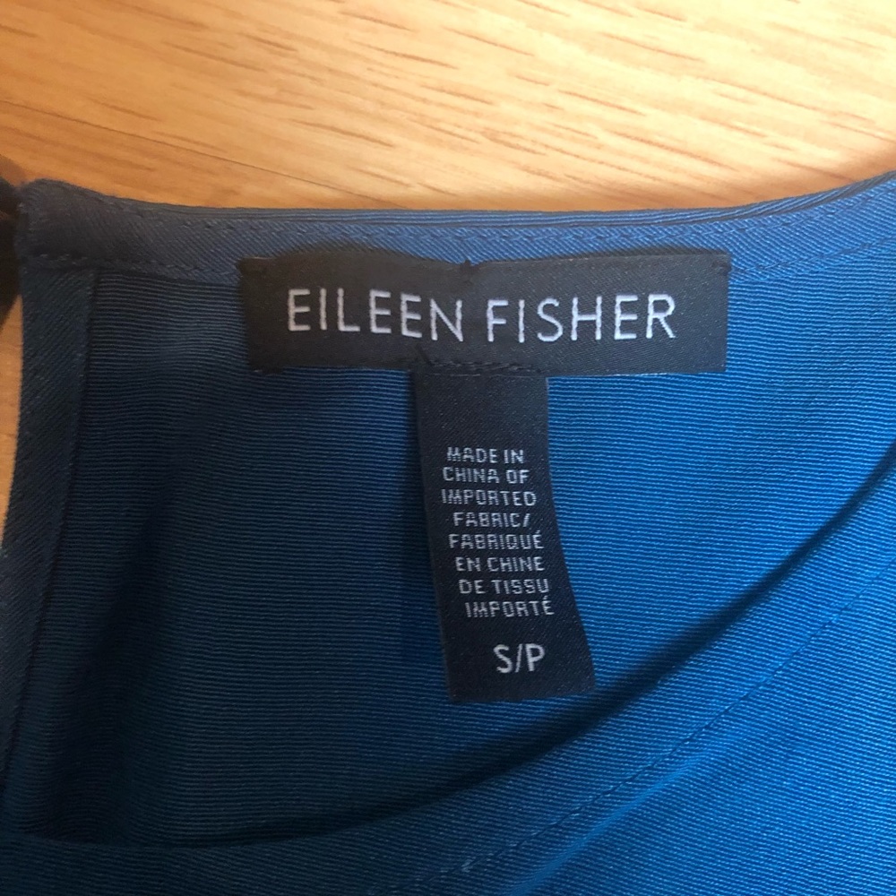 EILEEN FISHER blue viscose shift dress Sz Small - Picture 12 of 15